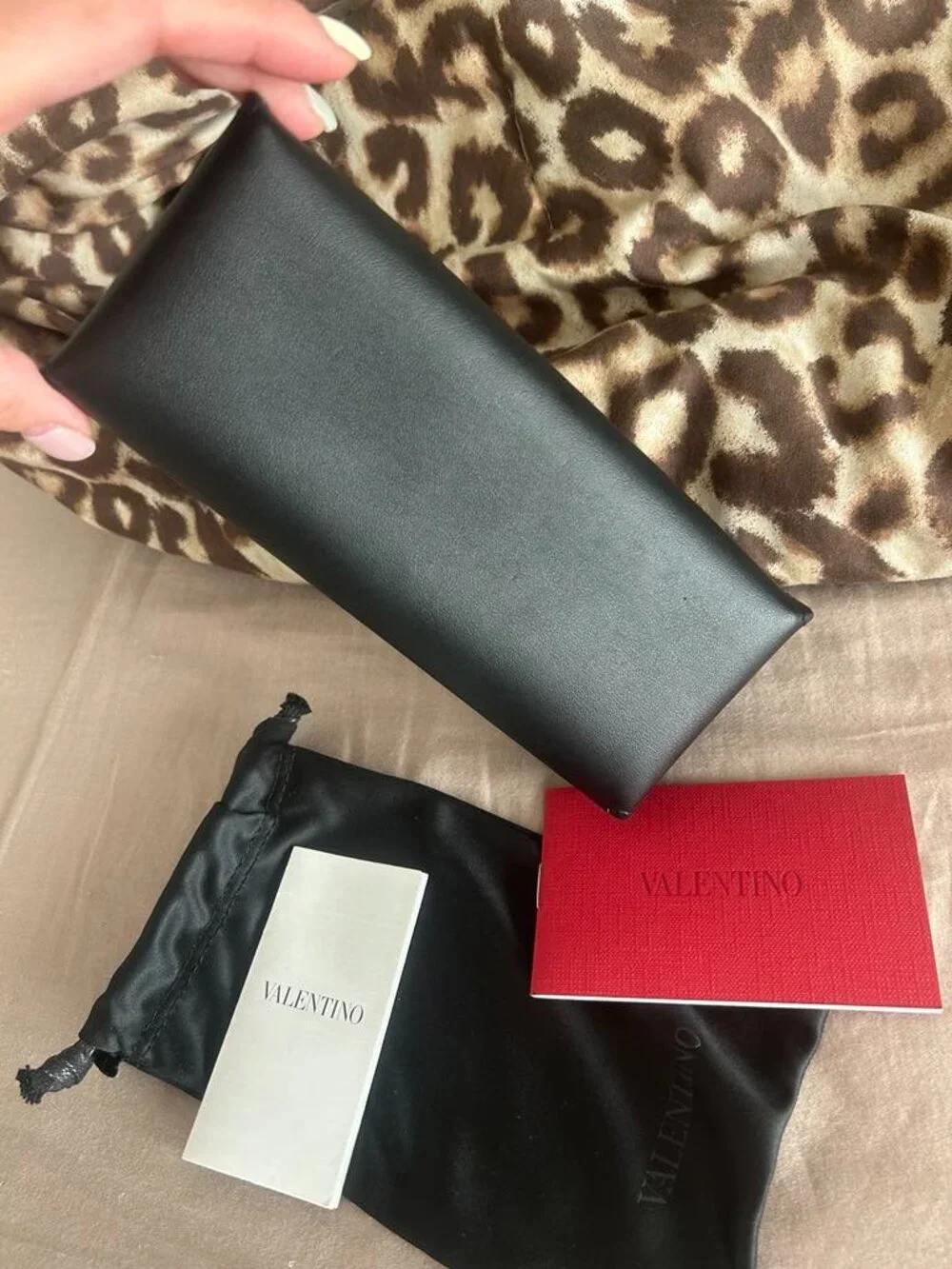 VALENTINO BLACK RED AUTHENTIC SUNGLASSES CASE ONLY